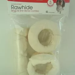 Master PawsÂ® White Rawhide Dog Chew Shin Bone And Small Ring
