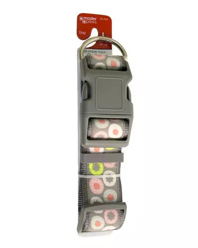 Master Paws® Adjustable Grey & Pink Nylon Dog Collar - Large 2 Master Paws® Adjustable Grey & Pink Nylon Dog Collar - Large -Master Paws Sales Store 2533293