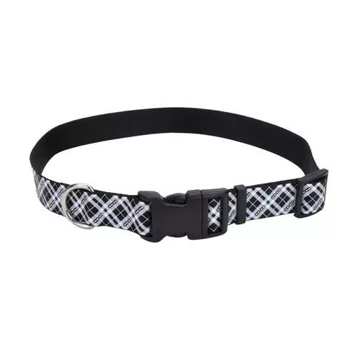 Master Paws® Black & White Reflective Adjustable Dog Collar - Small 1 Master Paws® Black & White Reflective Adjustable Dog Collar - Small
