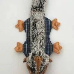 Master PawsÂ® Plaid Raccoon Stuffing-Free Dog Toy - Assorted Colors